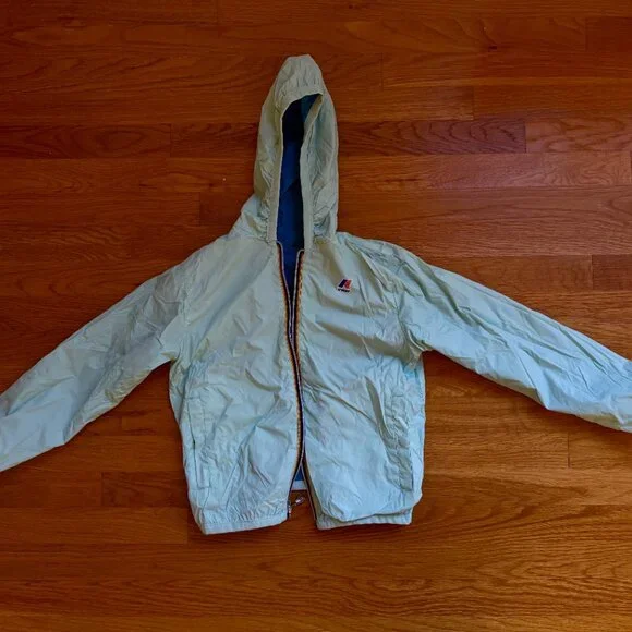 K Way Kids Reversible Blue Rain Jacket size 10